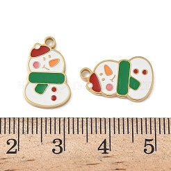 クリスマス 304 ステンレススチール エナメルペンダント  14KGP本金メッキ  雪だるま  17.5x10.5x1.5mm  穴：1.8mm&nbsp;STAS-Z093-08V-G
