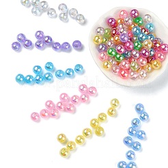 透明なアクリルビーズ  ab色メッキ  ラウンド  ミックスカラー  8mm  穴：2mm&nbsp;MACR-YW0002-90A-M
