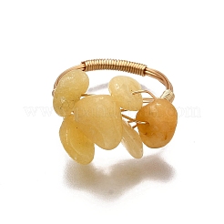Natural Topaz Jade Finger Rings for Women&nbsp;RJEW-TA00202-04