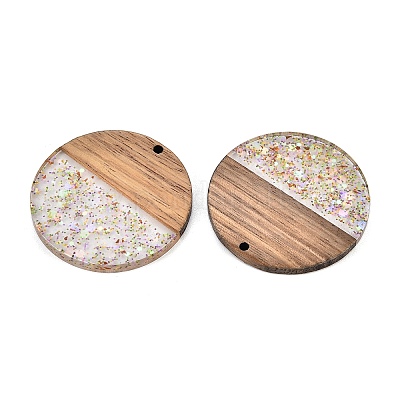 Epoxy Resin & Walnut Wood Pendants&nbsp;RESI-T057-10B-1