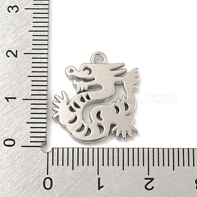 合金ペンダント  竜の形  銀  19.5x18x2mm  穴：1.5mm&nbsp;PALLOY-R144-03P-1