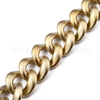 Handmade Spray Painted CCB Plastic Curb Chains&nbsp;AJEW-JB00737-02-1