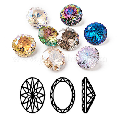 K9 Glass Rhinestone Pointed Back Cabochons&nbsp;RGLA-P030-06B-M01-1