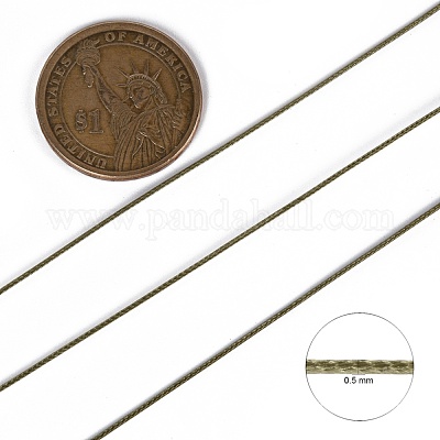 ポリエステルワックスコード  ビードコード  ダークカーキ  0.5mm  約169.51~174.98ヤード（155~160m）/ロール&nbsp;YC-0.5mm-116-1