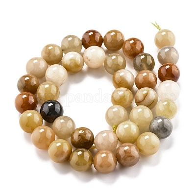 Natural Golden Silk Jade Beads Strands&nbsp;G-O199-04D-1
