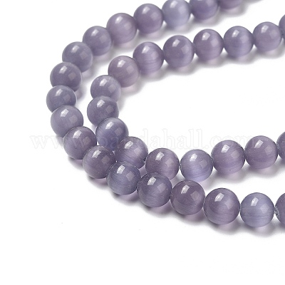 キャッツアイビーズ  ラウンド  アザミ  8mm  穴：1mm  約48~50個/連  14~14.5インチ&nbsp;CER8mm51-1