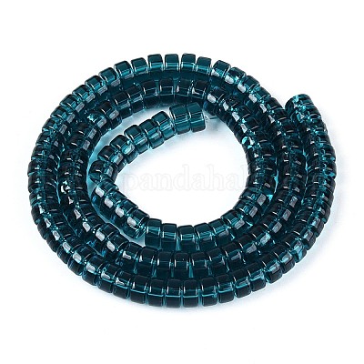 透明ガラスビーズ連売り  フラットラウンド  ダークスレートグレー  8~8.5x4~4.5mm  穴：0.7~1mm  約95~100個/連  14.57~15.35''（37~39センチメートル）&nbsp;GLAA-N026-4x8mm-T04-1