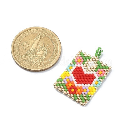Handmade Japanese Seed Loom Pattern Seed Beads&nbsp;PALLOY-MZ00105-01-1