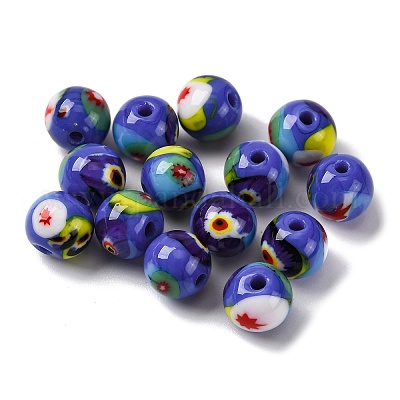 Handmade Millefiori Lampwork Beads&nbsp;LAMP-R003-02A-05-1