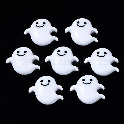 樹脂カボション  ゴースト  ハロウィン  ホワイト  22x25x7mm&nbsp;CRES-T010-103A-1
