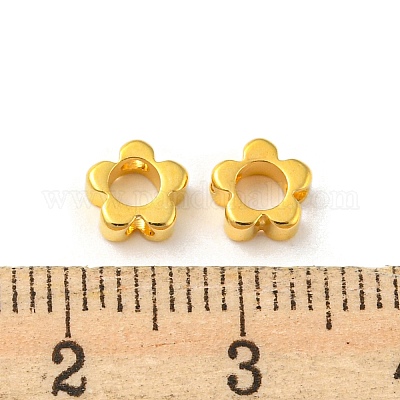 真鍮製のビーズフレーム  花  ゴールドカラー  6x2.5mm  穴：1.5mm&nbsp;PJ-TAC0001-29A-G-1