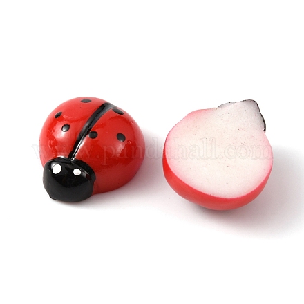 オペーク樹脂カボション  てんとう虫  レッド  14.5~15x13~13.5x7mm&nbsp;FIND-WH0044-13A-1