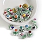 Handmade Porcelain Glazed Beads, Hand Painted Tulip Flower Ceramic Beads, Mixed Color, 16x14.5mm