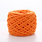 Soft Crocheting Polyester Yarn, Thick Knitting Yarn for Scarf, Bag, Cushion Making, Orange, 6mm, about 100m/skein