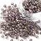 6/0 Glass Seed Beads, Trans. Colors Rainbow, Round, Misty Rose, 4mm, Hole: 1.5mm, about 1000pcs/100g