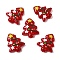 Christmas Theme Handmade Lampwork Beads, Christmas Trees, Red, 25~26.5x18.5~22.5x6.5~7.5mm, Hole: 1.6~1.8mm