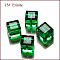 K9 Glass, Imitation Austrian Crystal Beads, Grade AAA, Faceted, Cube, Green, 4x4x4mm(size within the error range of 0.5~1mm), Hole: 0.7~0.9mm