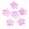 Transparent Spray Paint Glass Beads, Flower, Pearl Pink, 15.5x16x3.5mm, Hole: 1.8mm