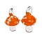 Handmade Lampwork Pendants, Bumpy, Mushroom, Orange, 24.5~29.5x15~18.5mm, Hole: 2~5mm