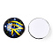 Glass Cabochons, Half Round with Eye, Kaleidoscope, Colorful, 20x6.5mm