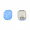 K9 Glass Rhinestone Cabochons, Pointed Back & Back Plated, Faceted, Rectangle Octagon, Sapphire, 10x8x4mm