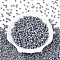6/0 Glass Seed Beads, Ceylon, Round, Dark Gray, 4mm, Hole: 1.5mm, about 1000pcs/100g