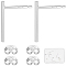4 Pairs 2 Styles Simple Design 925 Sterling Silver Ear Studs, with Bar with Earring Findings 925 Sterling Silver Ear Nuts, Platinum & Silver, 5~16x4.5x3mm, 2 pairs/style