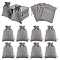 Burlap Packing Pouches Drawstring Bags, Gray, 13.5~14x9.5~10cm