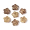 Picasso Opaque Glass Beads, Star, Camel, 15~15.5x15.5~16x8~8.5mm, Hole: 1~1.5mm, About 213pcs/pound