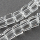 ガラスビーズ連売り  多面カット  キューブ  透明  7~8x7~8x7~8mm  穴：1.5mm  約97~100個/連  70~71cm&nbsp;GLAA-R041-8x8mm-24-1
