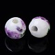 Floral Printed Porcelain Beads&nbsp;PORC-Q199-8mm-01-2