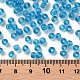 ガラスシードビーズ  トランスペアレント  ラウンド  空色  6/0  4mm  穴：1.5mm  約4500ビーズ/ポンド&nbsp;SEED-A004-4mm-3-3