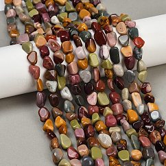 Natural Alashan Agate Beads Strands, Nuggets, Tumbled Stone, 8~13x8~10x3~8mm, Hole: 1mm, about 49~50pcs/strand, 15.55~15.75''(39.5~40cm)