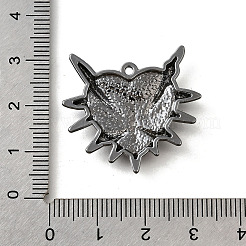 合金エナメルゴシックスタイルペンダント  ガンメタ色  暗赤色  ハート  27x29.5x3.5mm  穴：1.5mm&nbsp;PALLOY-R157-06B-07A