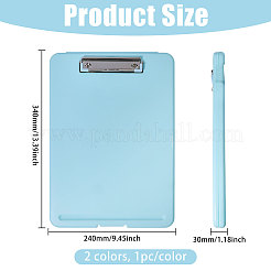2Pcs 2 Colors Rectangle Plastic Clipboards&nbsp;AJEW-CA0005-57A