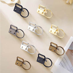 30Pcs 5 Colors Iron Ribbon Ends with Keychain Split Ring&nbsp;IFIN-GF0001-66