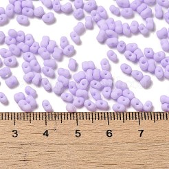 ガラスのフロストシードビーズ  ピーナッツ  プラム  3.5~4x2~2.5x2~2.3mm  穴：0.8mm  約8000個/ポンド&nbsp;SEED-K009-05B-04