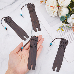 4Pcs 4 Styles Wood Bookmarks&nbsp;AJEW-FH0004-72