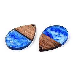 Transparent Resin & Walnut Wood Pendants&nbsp;RESI-N039-25B