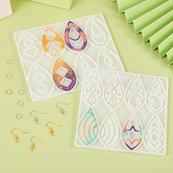 2Pcs 2 Style Teardrop Charm Pendant Silicone Molds for DIY Earring Making&nbsp;DIY-TA0004-78