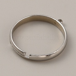 調節可能な304ステンレススチールの指輪セッティング  ループリングベース  ステンレス鋼色  usサイズ8（18.1mm）  穴：1.2mm&nbsp;STAS-WH0033-11A-P
