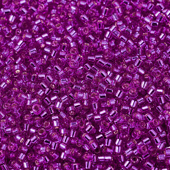 MIYUKIデリカビーズ  シリンダー  日本製シードビーズ  11/0  （db1340)ダイシルバーライニングフクシア  1.3x1.6mm  穴：0.8mm  約10000個/袋  50 G /袋&nbsp;SEED-X0054-DB1340