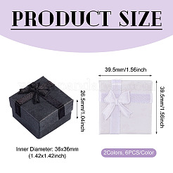 12Pcs 2 Colors Square Paper Jewelry Ring Gift Storage Boxes&nbsp;CON-TA0001-18