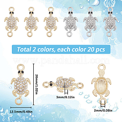 40Pcs 2 Colors Alloy Crystal Rhinestone Connector Charms&nbsp;FIND-SC0007-41