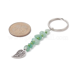 Chakra Gemstone Chip Keychains with Glass Seed Beads&nbsp;KEYC-JKC00473