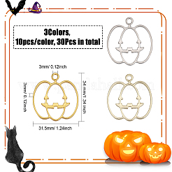 30Pcs 3 Colors Autumn Plating Alloy Open Back Bezel Pendants&nbsp;FIND-CA0007-79