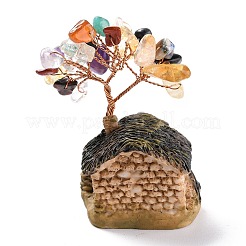 Resin & Natural Mixed Stone Model Ornament&nbsp;DJEW-Z001-01C