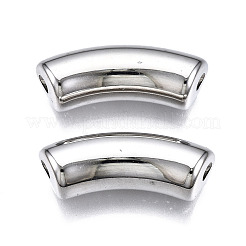 CCBプラスチックビーズ  DIYのジュエリーには  カーブチューブ  プラチナ  35x14x11mm  穴：3.5mm  約155個/500g&nbsp;CCB-N003-72P
