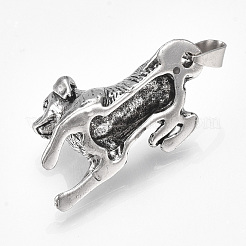 チベット風合金子犬ペンダント  ラブラドールレトリバー犬  アンティークシルバー  41x21x18.5mm  穴：8.5x3.5mm&nbsp;PALLOY-S178-09