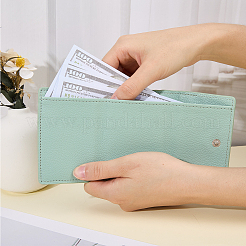 女性用PUレザー財布  長方形  ダークシーグリーン  19~20.3x10x1.15cm&nbsp;AJEW-WH20002-43A